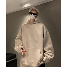 抖音得物重磅420克高品质二开麂皮绒连帽卫衣宽松外套JP001特P33，男装卫衣，电商A486