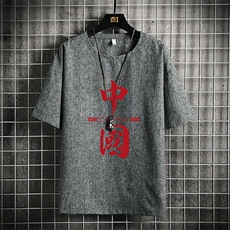 ZT71198-P35风复古亚短袖男t恤男半袖网格控48，男装T恤，电商A040A