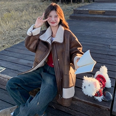 【新款】百搭款皮毛一体外套889-P210-K289，女装棉衣/棉服，2C305