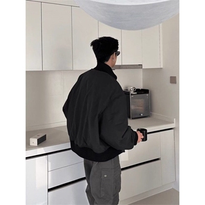 立领棉服男韩版潮流高街痞帅休闲百搭面包服廓形飞行员高级感外套图片