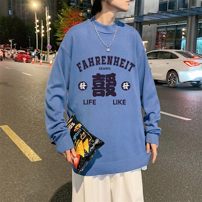 半高领毛衣男士大码针织衫男毛线衣男M18256-P45加绒款-P65,男装针织衫/毛衣,电商A040