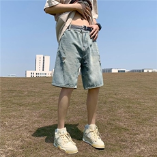 青春流行ins男原宿美式vibe裤子直筒水洗拉链牛仔裤潮ND54P36，男装牛仔裤，星座1116-2