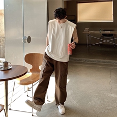 1美式港风垫肩四角星设计背心大码潮流休闲背心男BX8764P25控39，男装背心/马甲，星座226-2