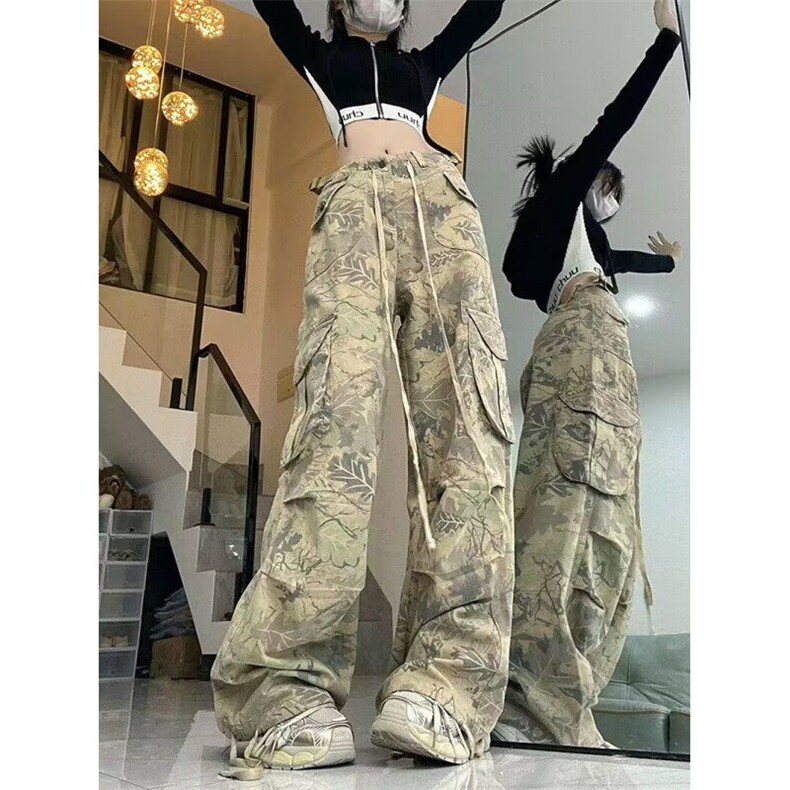 DN7081-特P48新款美式迷彩工装束脚牛仔裤男女潮夏季宽松阔腿裤,男装牛仔裤,星座603-2
