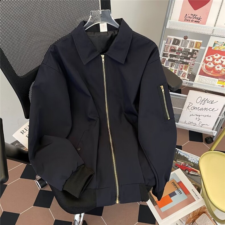 得物品质秋款男夹克衫工装拉链口袋宽松休闲外套JK033P55，男装夹克，星座1013-1