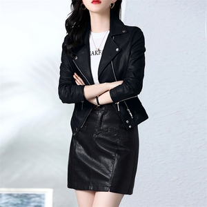海宁真皮皮衣女短款2025春秋新款女士爆款修身绵羊皮机车夹克外套图片