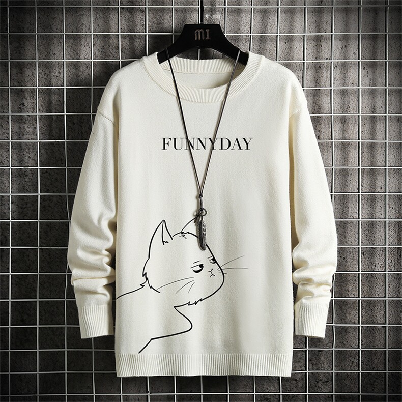 M67149-P45加绒款-P65圆领毛衣男大码针织衫男毛线衣线衫网格,男装针织衫/毛衣,电商A040A