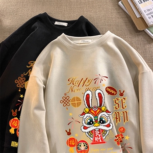 麂皮绒卫衣男大码重磅长袖t恤男 JW81299-P35图片