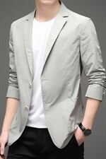 男士2023春季新款长袖外套薄款商务休闲潮流简约纯色西服外套男装，男装西服，电商B212（原钱塘6029）