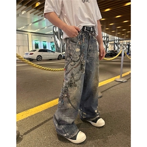 【套图1】903-AK91-特P70【98】S-3XL  印花牛仔裤！3图片