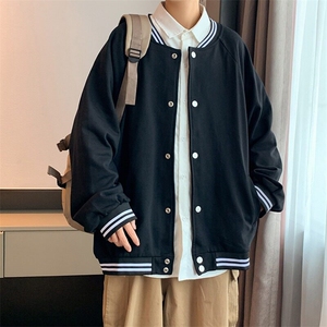 F671P30春季帅气棒球服男生秋季外套男春秋潮流宽松克开衫褂子图片