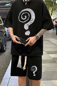 套装！华夫格套装短袖T恤短裤男 HTZ535-特p：38图片