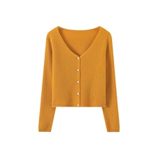 2025秋季新款羊绒衫女100纯山羊绒气质软糯针织开衫V领百搭上衣，女装羊绒衫，巾兮羊绒