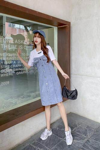 现货简约时尚大方款连衣裙，女装连衣裙，金地雪