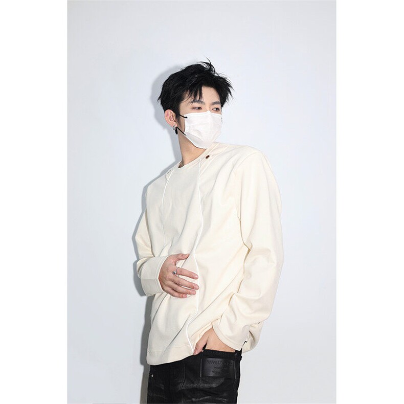 明星私服反光条未来感潮男打底 美式潮男休闲高街卫衣打底衫 P55图片