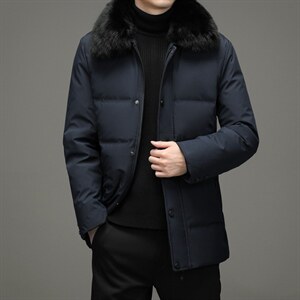 冬季中年羽绒服可脱卸毛领男中长款加厚冬装外套MYYL8903-P300,男装羽绒服,电商B212（原钱塘6029）