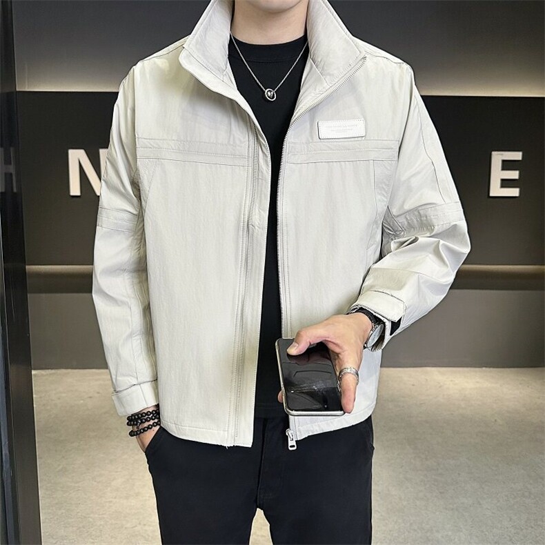 1811P1052025春款男士立领拼接夹克外套有现货，男装夹克，星座414（原B263）