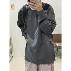 260克重磅精梳纯棉纯色光板长袖T恤秋季打底衫T005-P22单装+1，男装T恤，电商C310