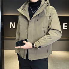 休闲连帽羽绒服那标50白鸭绒保暖外套纯色上衣B317/6086/P225，男装羽绒服，电商B317