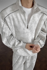 可二开脏脏灰扎染大码M-5XL卫衣WY78064P68卫裤WK78065P68套装，男装休闲裤，星座227-7