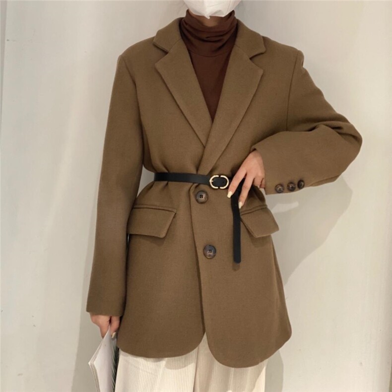 精纺羊毛小西装，女装西装，驿谷