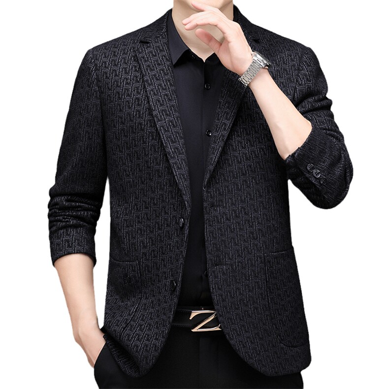 男士2023年秋季新款长袖休闲西服中青年纯色便服外套AJY8620-P210,男装西服,电商B212（原钱塘6029）