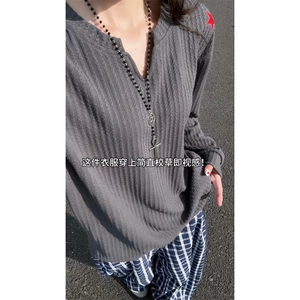 XZ809A/SYR08/特P19/控38 美式V领人民万岁万针绣花长袖T恤卫衣图片