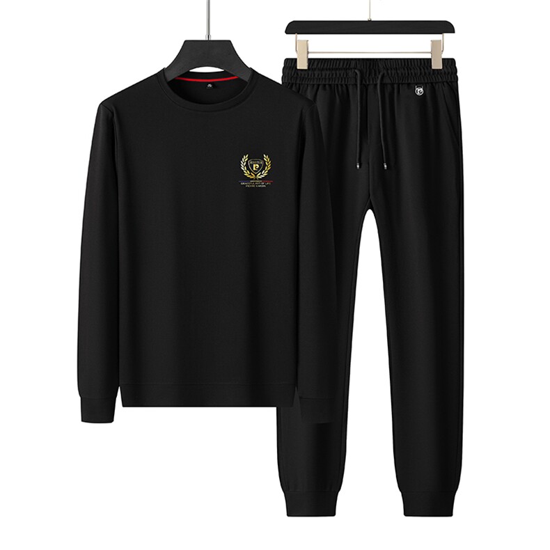 皮尔卡丹运动卫衣套装男士春秋款宽松中年爸爸装休闲大码两件套，男装休闲套装，电商B212（原钱塘6029）