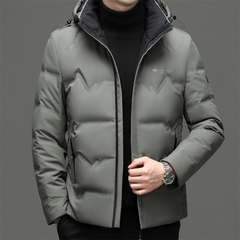 DF8233钱塘2020-2中年男士冬季厚款商务休闲简约有帽羽绒服P240,男装羽绒服,钱塘207-2