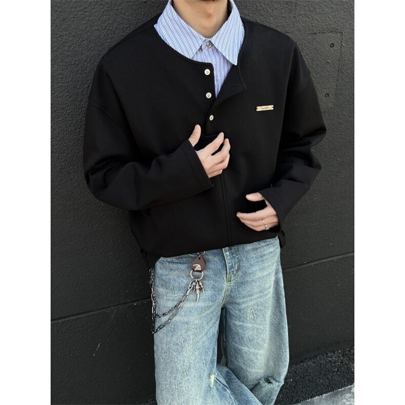 DSA028-WY2503P50假两件衬衫领华棉卫衣78,男装卫衣,电商A028