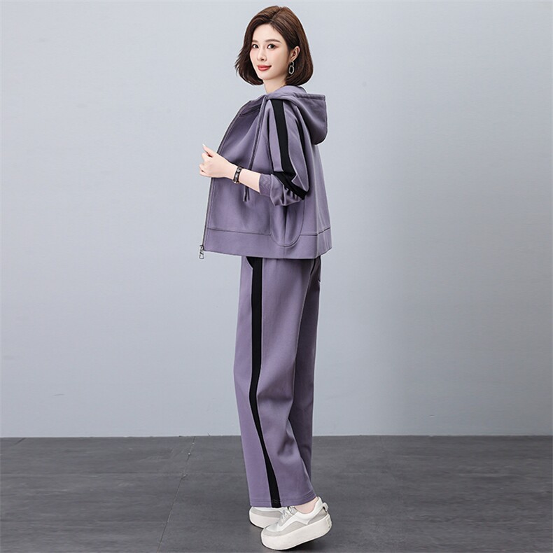 休闲套装女2025春秋新款小个子妈妈宽松卫衣洋气减龄两件套运动服,女装套装/套裙,忆绮罗