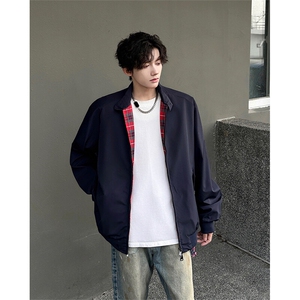 8XL-M美式复古棒球服外套男特大码潮牌双拉链立领夹克衫JK005P85图片