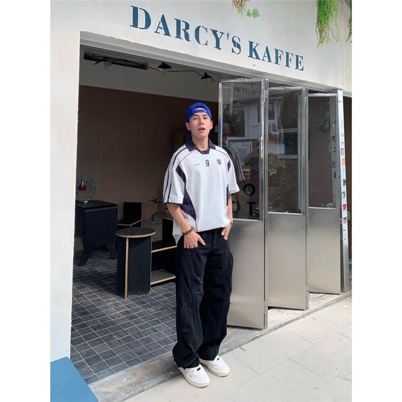美式T恤男女韩版潮流拼色字母高街帅气2026夏季ins外套ST689-P37,男装T恤,星座412-3