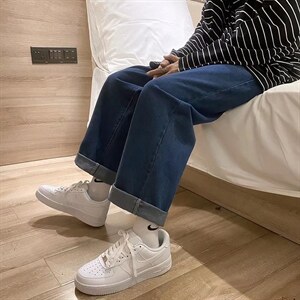 2023春季新款日系休闲男韩版潮流牛仔裤宽松直筒长裤K2457-P28，男装牛仔裤，星座512-2