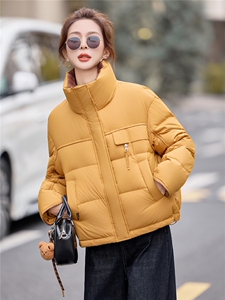 时尚立领加厚保暖白鸭绒羽绒服2025冬季新款图片