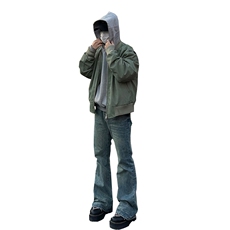 美式高街vibe重工艺做旧水洗hiphop喇叭牛仔裤货号K2402P60，男装牛仔裤，电商A063