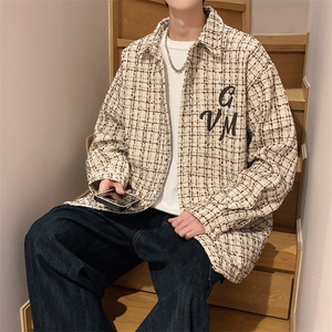 港风小香风衬衫男大码M-5XL中性情侣潮衬衫男CCS8019P45加绒P55图片