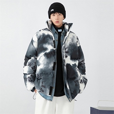 日系白墙2024冬新款幻彩立领面包服棉衣外套男MY004-P135控150，男装棉衣，星座914-3