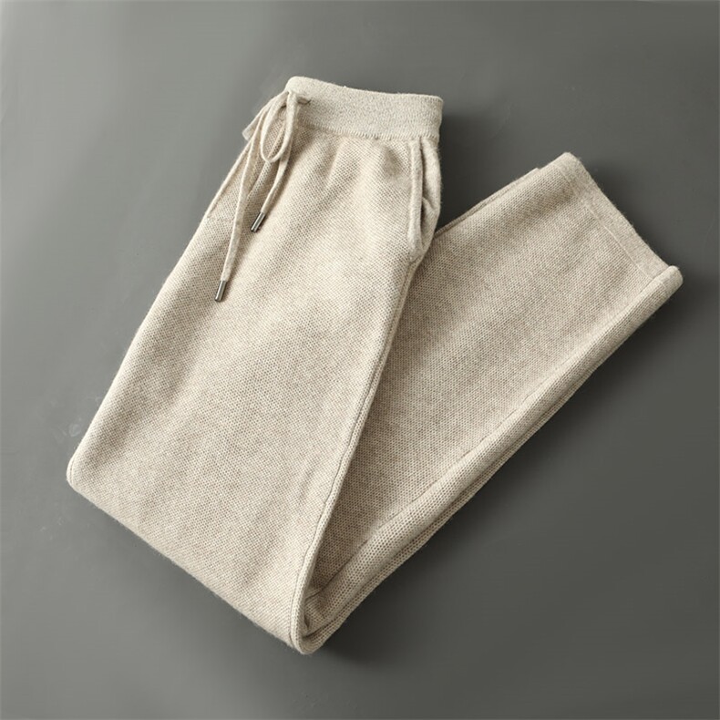 男士秋冬季经典简约百搭休闲直筒35%羊绒裤，男装休闲裤，台绒羊绒