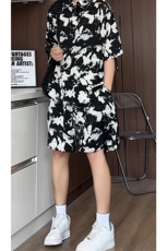 1泼墨扎染短裤男短袖衬衫男套装男M-5XL大码TZ78715P50控98模特图，男装牛仔裤，星座226-2