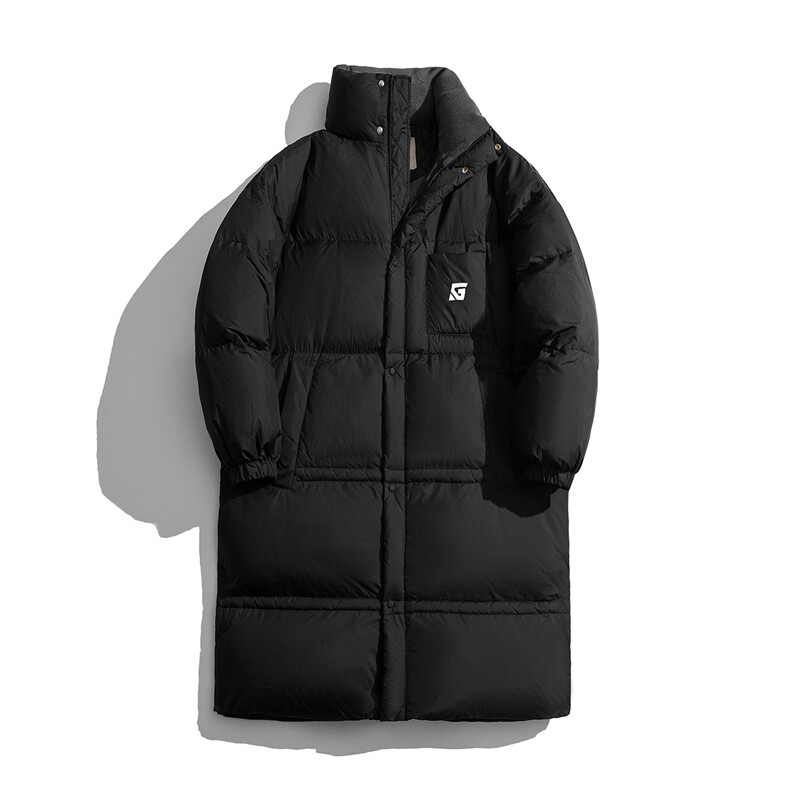 1白底美式复古潮牌中长款大码M-5XL过膝羽绒服男77930P258控378，男装羽绒服，星座226-2