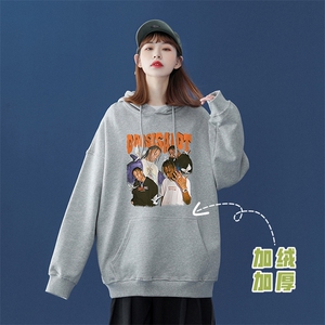 中性 秋季潮流欧美印花上衣宽松连帽卫衣 W235JR  P35控58加绒P45图片