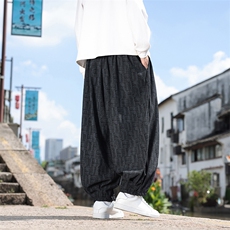 2025秋冬风灯芯绒复古灯笼裤宽松束脚超大码M-9XL2538-P65，男装休闲裤，电商A057B