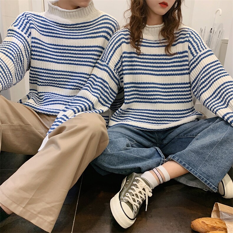 冬加厚chic网红条纹毛衣上衣针织衫保暖时尚毛衣T013-P55,男装针织衫/毛衣,星座1501