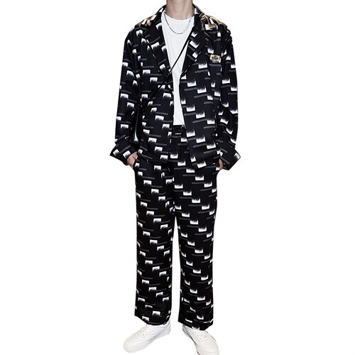 2026春夏 阔版宽松休闲男士小西服ins网红套装TZ05/P100特,男装西服,电商A243