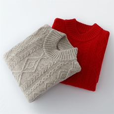 时尚儿童羊毛衫男童女童秋冬新款保暖加厚半高领针织衫宝宝毛衣，童装儿童羊毛衫，冰晶童装