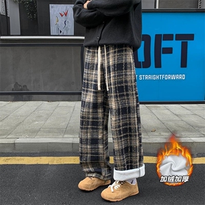 薄款改加绒冬季宽松保暖毛呢休闲拖地裤男女K1987J加绒-特P30控58图片