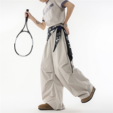 8XL-M美式复古撞色屁帘工装伞兵裤男褶皱设计感宽松阔腿裤P68，男装工装外套，电商D206-1