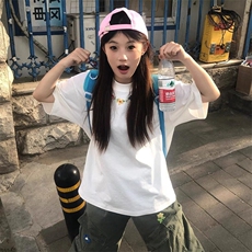 万针全刺绣工艺抖音得物高品质260克重磅纯棉双纱美式高街短袖T恤，男装T恤，电商A486