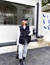 2021新款马甲拼接空气层羽绒服，女装马甲，优彩